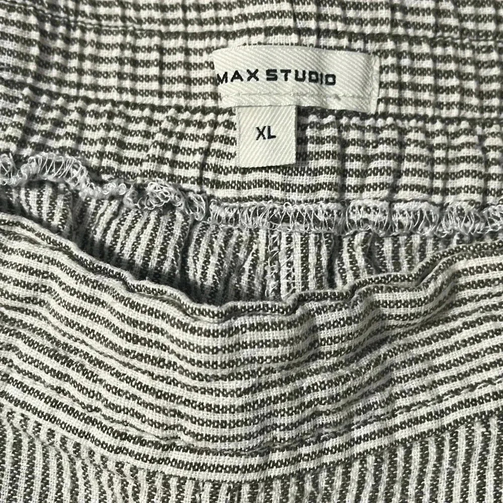 Max Studio size XL grey and white striped linen blend pants - Picture 7 of 9